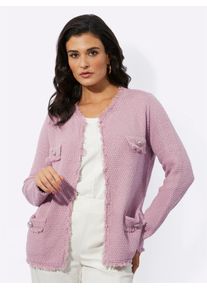 CRÉATION L CREATION L Damen Strickjacke, lila, Gr. 38, unifarben, 40% Baumwolle, 40% Viskose, 20% Modal, Strickjacken