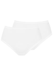 Mey Damen Bikinislip "TRINITI", Gr. 46, weiß, Feinripp, Obermaterial: 97% Baumwolle, 3% Elasthan, unifarben, Unterhosen, Hüftiger Sitz