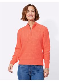 Classic Basics Damen Stehkragenpullover "Pullover", orange, Gr. 38, unifarben, 100% Polyacryl, Pullover