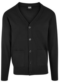 Urban Classics Herren Strickfleecejacke "Urban Classics Herren Fine Cardigan", schwarz, klassisch, Gr. S, unifarben, 100% Polyamid, Jacken