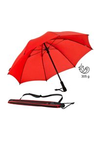 Euroschirm Stockregenschirm "Swing", rot, Bezug: 100% Polyamid, uni, Regenschirme, geringes Gewicht, mit Schultertragegurt an der Hülle