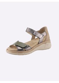 Heine Damen Sandale, Gr. 40, grün, Leder, Glattleder, Glattleder, modisch, Schuhe