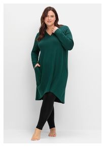 sheego Damen Sweatkleid "Große Größen", grün, casual, Gr. 40, unifarben, Obermaterial: 50% Baumwolle, 50% Modal, Kleider, in A-Linie und