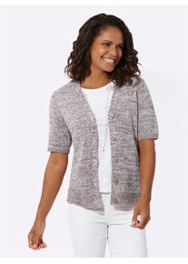 Casual Looks Damen Cardigan, beige, Gr. 44, meliert, 70% Polyacryl, 30% Polyamid, Strickjacken