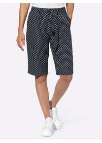 Casual Looks Damen Bermudas, blau, Gr. 40, gemustert, mehrfarbig, 100% Viskose, Hosen