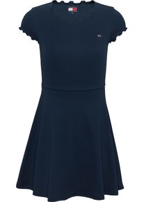 Tommy Jeans Damen Skaterkleid "TJW BABYLOCK F&F DRESS EXT", blau, feminin, Gr. XXL, unifarben, Jersey, Obermaterial: 95% Baumwolle, 5% Elasthan,