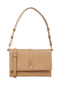 Tommy Hilfiger Damen Schultertasche "TH HERITAGE SHOULDER BAG", beige, Lederimitat, Taschen, Damen Abendtasche, Clutch, Mini Bag, Handtasche,