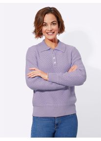 Classic Basics Damen Polokragenpullover "Pullover", lila, Gr. 40, unifarben, 100% Polyacryl, Pullover