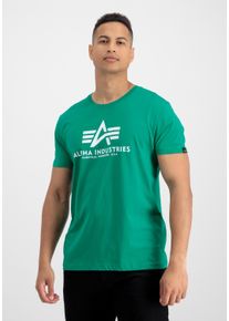 Herren T-Shirt "Alpha Industries Men - T-Shirts Basic T-Shirt", grün, Gr. L, Alpha Industries, Obermaterial: 100% Baumwolle, Shirts