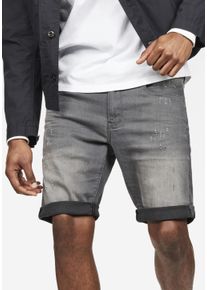 G-Star Raw G-STAR Herren Shorts "3301 Slim 1/2", grau, modisch, Gr. 30, Abriebeffekte, Denim/Jeans, Obermaterial: 97% Baumwolle, 3% Elasthan, Hosen