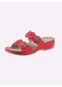 Waldläufer WALDLÄUFER Damen Pantolette, Gr. 38, rot, Glattleder, modisch, Schuhe