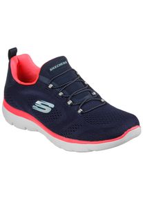 Skechers Damen Slip-On Sneaker "SUMMITS PERFECT VIEWS", Gr. 35, blau, Textil, sportlich, Schuhe, Freizeitschuh, Halbschuh für Maschinenwäsche geeignet