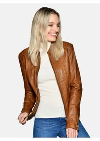 JCC Damen Lederjacke "31024025", braun, Gr. L, Obermaterial: 100% Lammnappa-Leder / Futter. 100% Polyester / Ärmelfutter: 100% Polyester, Jacken