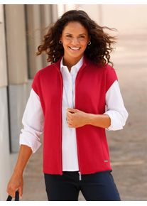 Casual Looks Damen Strickweste, rot, Gr. 36, unifarben, 100% Baumwolle, Westen