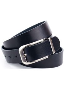 Anthoni Crown Damen Ledergürtel, blau, Gr. 115, unifarben, Leder, Gürtel, 3,5 cm breiter Casual-Vollledergürtel