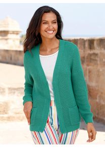 Casual Looks Damen Cardigan, grün, Gr. 36, unifarben, 50% Baumwolle, 50% Polyacryl, Strickjacken