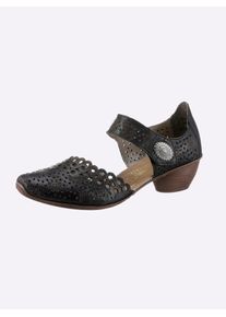 Rieker Damen Pumps, Gr. 38, schwarz, Glattleder, sportlich, Schuhe