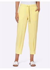 Heine Damen Jerseyhose, gelb, Gr. 46, unifarben, 80% Polyamid, 20% Elasthan, Hosen