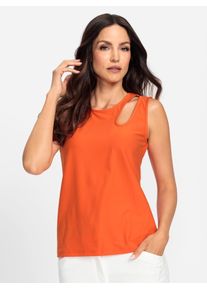 Heine Damen Shirttop, orange, Gr. 34, unifarben, 95% Baumwolle, 5% Elasthan, Tops