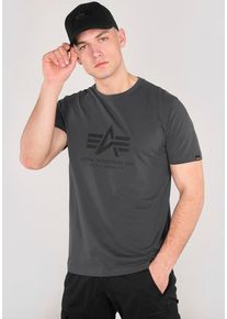 Herren T-Shirt "Basic T-Shirt", grau, modisch, Gr. XL, Alpha Industries, bedruckt, Single Jersey, Obermaterial: 100% Baumwolle, Shirts