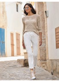 Heine Damen Strickpullover "Pullover", beige, Gr. 42, unifarben, 100% Baumwolle, Pullover