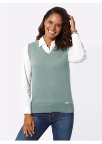 Casual Looks Damen Pullunder "Pullunder", grün, Gr. 40, unifarben, 50% Baumwolle, 50% Polyacryl, Pullover