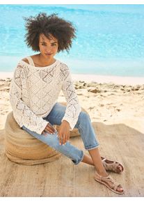 Heine Damen Strickpullover "Pullover", beige, Gr. 40, unifarben, 100% Baumwolle, Pullover