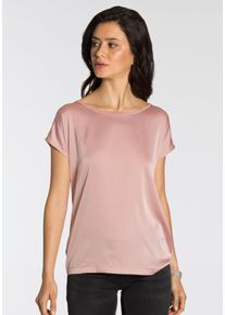 Laura Scott Damen Shirtbluse, rosa, feminin, Gr. 36, unifarben, leicht glänzend, Web, Jersey, Obermaterial: 100% Polyester. Rückenteil: 95% Viskose,