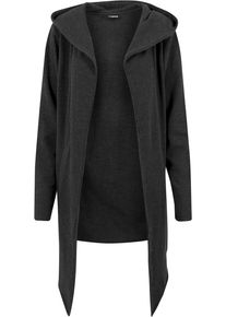 Urban Classics Herren Strickfleecejacke "Urban Classics Herren Long Hooded Open Edge Cardigan", grau, klassisch, Gr. XXL, unifarben, 100% Baumwolle,