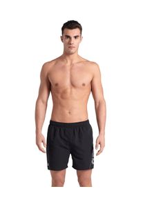 arena Herren Badeshorts "FUNDAMENTALS arena LOGO BOXER R", schwarz-weiß, sportlich, Gr. XXL, Obermaterial: 100% Polyester, Badehosen
