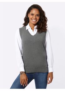 Casual Looks Damen Pullunder "Pullunder", grau, Gr. 38, unifarben, 50% Baumwolle, 50% Polyacryl, Pullover