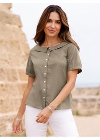Classic Basics Damen Kurzarmbluse, grün, Gr. 50, 100% Baumwolle, Blusen