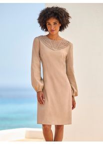 Heine Damen A-Linien-Kleid "Kleid", braun, Gr. 44, unifarben, 70% Baumwolle, 30% Leinen, Kleider