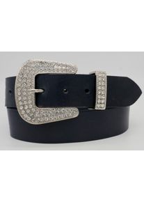 AnnaMatoni Damen Ledergürtel, blau, casual, Gr. 95, unifarben, Rindsleder, Gürtel, mit silberner Schließe