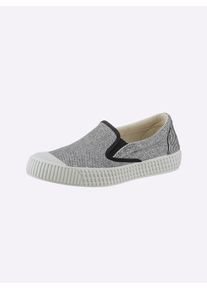 Heine Damen Slipper, Gr. 39, schwarz-weiß, Textil, modisch, Schuhe