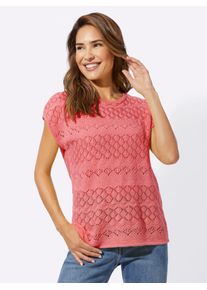 Classic Basics Damen Ajourpullover "Ajour-Pullover", rosa, Gr. 38, unifarben, 100% Polyacryl, Pullover