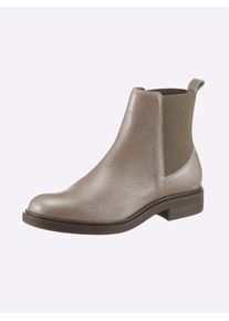 Heine Damen Stiefelette, Gr. 40, grau, Leder, Glattleder, Glattleder, modisch, Schuhe