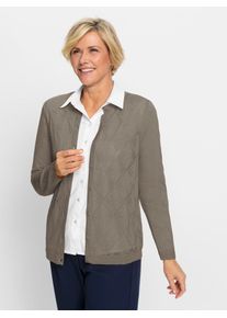 CLASSIC Damen Strickjacke, grau, Gr. 38, unifarben, 100% Polyacryl, Strickjacken