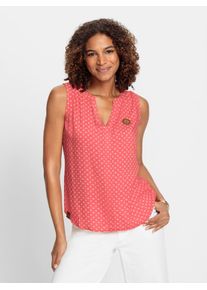 Casual Looks Damen Blusentop, orange, Gr. 38, gemustert, mehrfarbig, 100% Viskose, Blusen