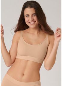 Sloggi Damen Bustier "GO Allround P", braun, Single Jersey, Obermaterial: 55% Modal, 33% Polyester, 11% Elasthan, 1% Polyamid, Basic, BHs, ohne Bügel