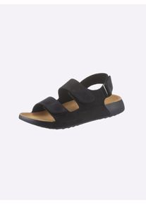 Casual Looks Damen Sandale, Gr. 38, schwarz, Nubukleder, sportlich, Schuhe