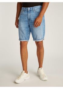 Herren Shorts "REGULAR SHORT", blau, casual, Gr. 33, Calvin Klein Jeans, unifarben, Denim/Jeans, Obermaterial: 100% Baumwolle, Hosen, in mittelblauer
