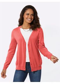 Casual Looks Damen Cardigan, orange, Gr. 38, unifarben, 100% Baumwolle, Strickjacken