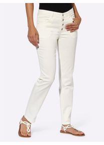 Casual Looks Damen 5-Pocket-Jeans, beige, Gr. 20, unifarben, 97% Baumwolle, 3% Elasthan, Jeans