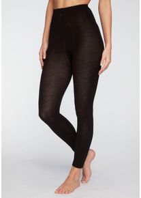 Lavana Damen Strickstrumpfleggings, Gr. 32, schwarz, Obermaterial: 70% Wolle, 28% Polyamid, 2% Elasthan, unifarben, Strumpfhosen, wärmend mit 49%