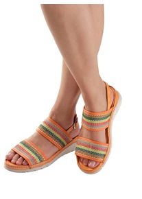 Gemini Damen Sandale, Gr. 41, orange, Glattleder, sportlich, Schuhe