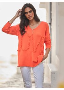 Heine Damen Strickpullover "Pullover", orange, Gr. 40, unifarben, 45% Viskose, 35% Polyamid, 20% Polyester, Pullover