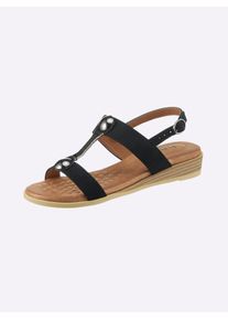 Heine Damen Sandale, Gr. 38, schwarz, Synthetik, modisch, Schuhe