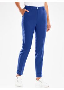 Inspirationen Damen Bügelfaltenhose, blau, Gr. 38, unifarben, 77% Polyester, 20% Viskose, 3% Elasthan, Hosen