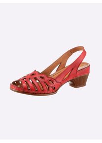 Gemini Damen Sandale, Gr. 37, rot, Glattleder, sportlich, Schuhe